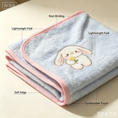 lCute Cartoon Embroidered Soft Fleece Blanket | Cozy Lightweight Throw for Baby, Kids & Bedroom