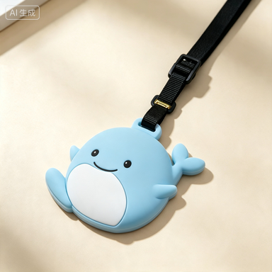 Cute Cartoon Silicone ID Card Holder with Lanyard, Portable Adjustable Neck Strap Card Wallet for Students, Office, School & Travel