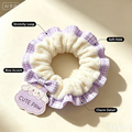 Cute Plush Scrunchie with Bow Charm, Soft Elastic Hair Tie, Sweet Hair Accessory for Girls, School, Daily Wear & Gift