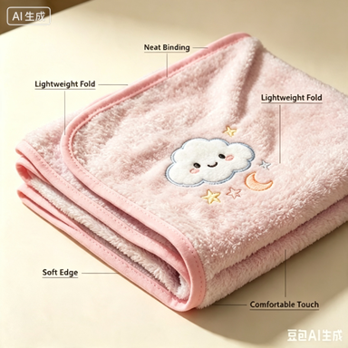 lCute Cartoon Embroidered Soft Fleece Blanket | Cozy Lightweight Throw for Baby, Kids & Bedroom