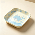 Cute Kids Cartoon Plate, Square Deep Bowl Dish, Lightweight Snack Plate for Toddlers, Children, Snack Time & Daily Mealtime