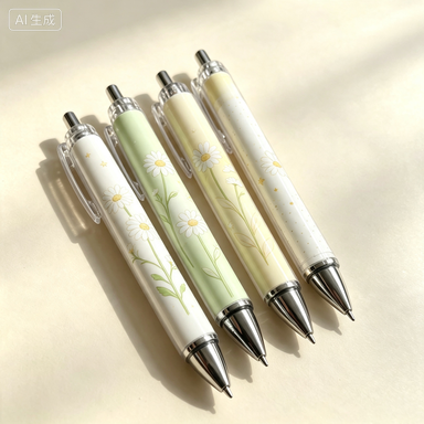 Cute Plant Series Gel Pen, Retractable 0.5mm Fine Point Pen, Kawaii Floral Ballpoint Pen for School, Office, Journaling & Gift