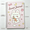 A5 Cute Spiral Notebook, Kawaii Cartoon Journal, 80 Sheets Lined Paper, Portable School Notebook for Students, Office, Diary & Gift